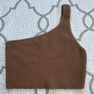 Aritzia Babaton Sculpt Knit Cropped One Shoulder Tank Top Women’s Large